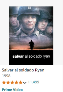 Caratula película Salvar al Soldado Ryan